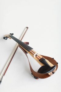 Electric violin with white background